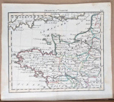 Antica mappa francia - mappa, bretagna