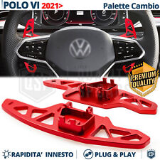 PALETTE Cambio al Volante per VW Polo 6 Restyling Leve Ricambio Alluminio Rosso