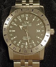 Orologio Skelton Glycine Airman 2000 GMT automatico 200 m quadrante nero...