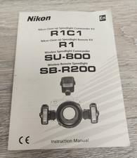 Nikon R1C1 R1 SU-800 SB-R200 Speedlight Ricambio SOLO Manuale Istruzioni