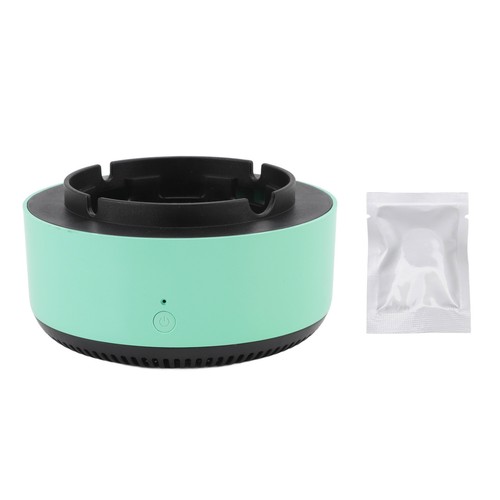 Green and black smart ashtray - black,