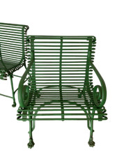 Sedia con braccioli poltrona  in ferro da giardino lacca verde modello Usine ...
