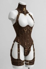 Real Leather Overbust Corset