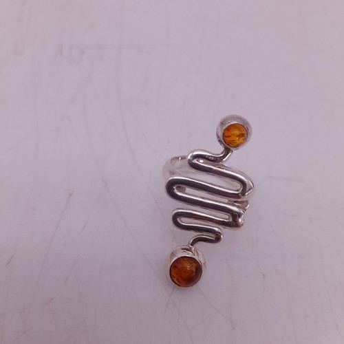 Anello argento 925 ambra - argento,
