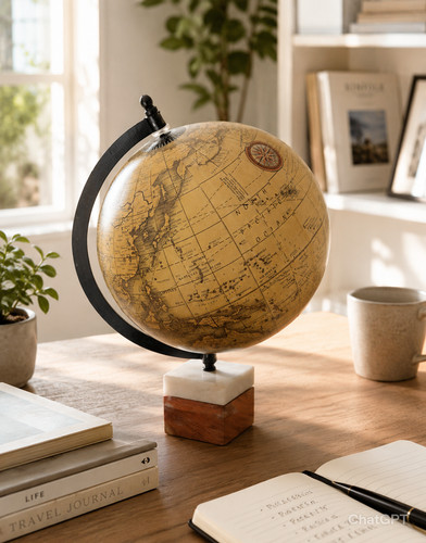 Mappamondo vintage decorativo - mappamondo,