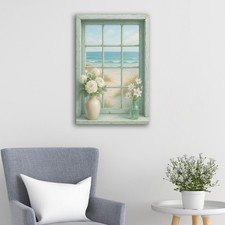 Quadro shabby con finestra Trompe L’Oeil |Q1528| Stampa su tela effetto 3D