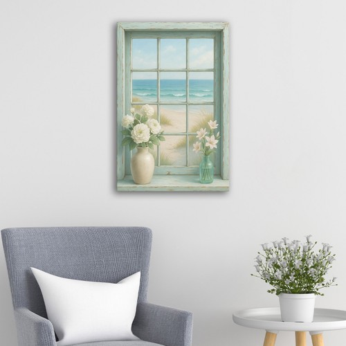 Quadro shabby con - , finestra