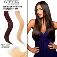 Hair Extension Biadesive Tape in Confezione 6 Fasce da 4 cm capelli veri SEISETA
