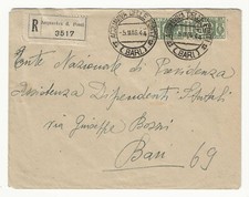 1944 Repubblica Sociale RSI - Pacchi Postali 2 l. su raccomandata per Bari