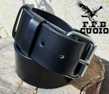 CINTURA CINTURONE 5 CM IN CUOIO ARTIGIANALE ROBUSTA RESISTENTE FINO A 140 CM