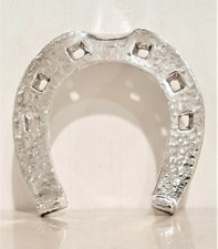 BRANDIMARTE ferro di cavallo in silver plated fermacarta portafortuna nuovo