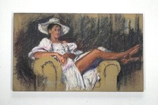 Disegno pastello donna in