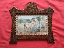 Quadro ricordo prima comunione vintage con cornice legno Italia 1950