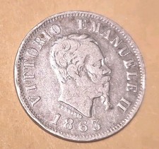 MONETA REGNO V.E.II 50 CENTESIMI VALORE 1863 MILANO ARGENTO