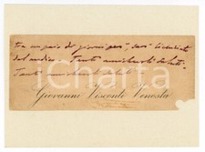 1890 ca Giovanni VISCONTI VENOSTA - Patriota - AUTOGRAFO su carta (frammento)