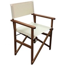 Sedia regista relax poltrona da spiaggia mare giardino campeggio in legno beige