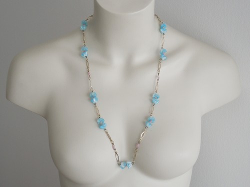 Collana vintage dorato - dorato, vetro