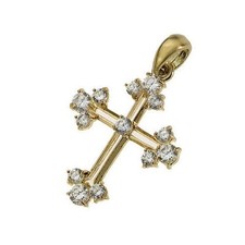 CROCE ORO pendente 18 kt