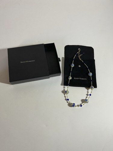 Collana perle murano blu - perle,
