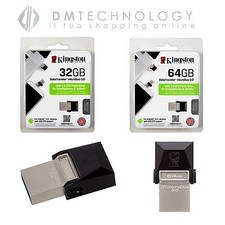 PEN DRIVE KINGSTON MICRO DUO OTG DATA TRAVELER 32GB - 64GB USB 3.0 MICROUSB