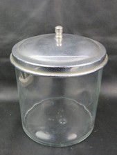 vecchio BARATTOLO VASO PORTA COTONE ovatta in vetro da medico vintage di studio