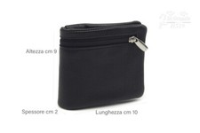 Portafoglio sottile uomo donna vera pelle portamonete pozzetto bottone cerniera