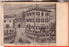 CARTOLINA  CHIANCIANO TERME FP VIAG 1933 ALBERGO PENSIONE IRMA TIPO INCISIONE