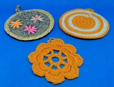 3 presine da cucina all'uncinetto vintage