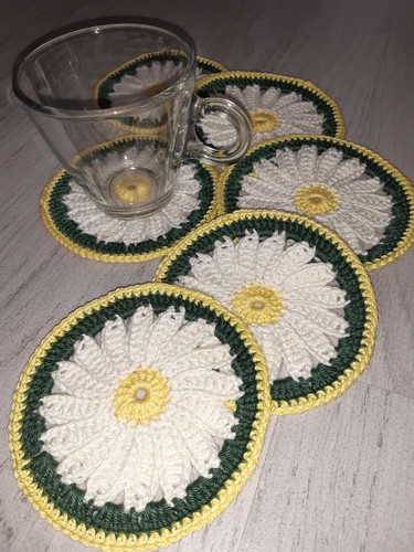 Set sottobicchieri uncinetto - 6,