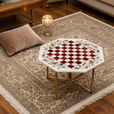 Scacchiera intarsiata in marmo