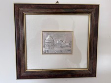 Quadro in lamina d'argento-Veduta del Duomo e Battistero di Pisa