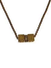 Collana dadi con logo CD Dior Christian placcato oro superiore