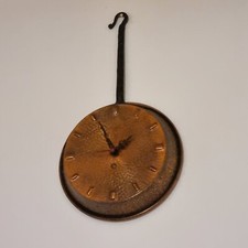 Orologio vintage da muro a forma padella di rame- perfettamente funzionante