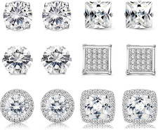 6 Paia Halo Orecchini Con