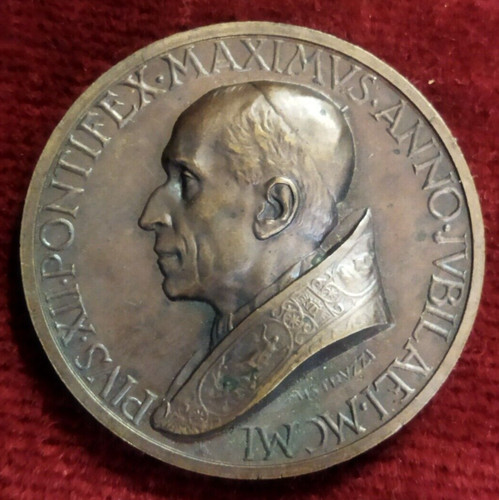 Medaglia bronzo pio xii - medaglia,