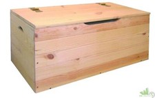 BAULE CONTENITORE LEGNO ABETE MASSELLO CASSAPANCA 100X40XH50 CM CON COPERCHIO