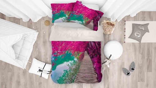 Copripiumino fiore sentiero - 3d,