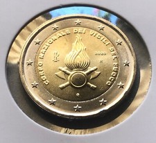 MONETA COMMEMORATIVA 2020 ITALIA 2 EURO FDC VIGILI DEL FUOCO da rotolino Zecca