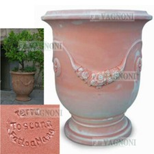 Vaso Anduze festonato in terracotta toscana calici vasi no resina no plastica