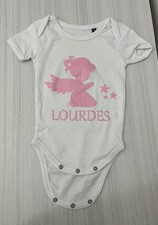 Body Lourdes Taglia 6-12 Mesi Colore Bianco e Rosa
