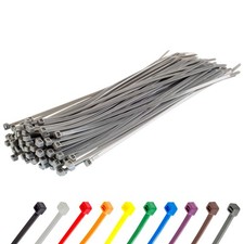 Fascette Plastica Grigie - 300 mm x 4,8 mm - 100 Pezzi - Fascette Elettricista