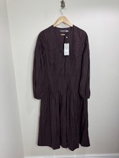 Abito midi tuck rosa - , bordeaux