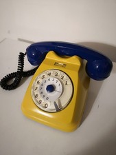 TELEFONO SIP A DISCO ANNI 60/70/80 VINTAGE COLORE GIALLO E BLU