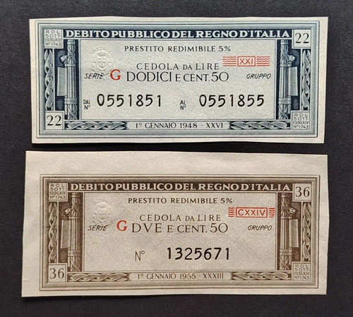 Lotto cedole debito pubblico - cedole,