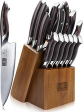 Set Coltelli da Cucina da 16 Pezzi, Set Coltello da Chef Professionali in Acciai