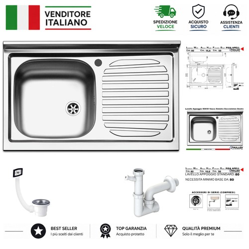 Lavello cucina appoggio apell - lavello,
