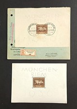 FRANCOBOLLI GERMANIA 1936 2 FOGLIETTI CORSA AL GALOPPO NUOVO + RACCOMANDATA