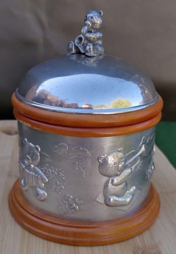 Vintage pewter wooden musical - vintage,