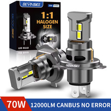 BEVINSEE 12000LM Lampadine H4