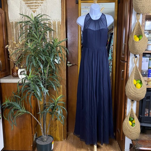 Maxi abito crew blu - maxi,